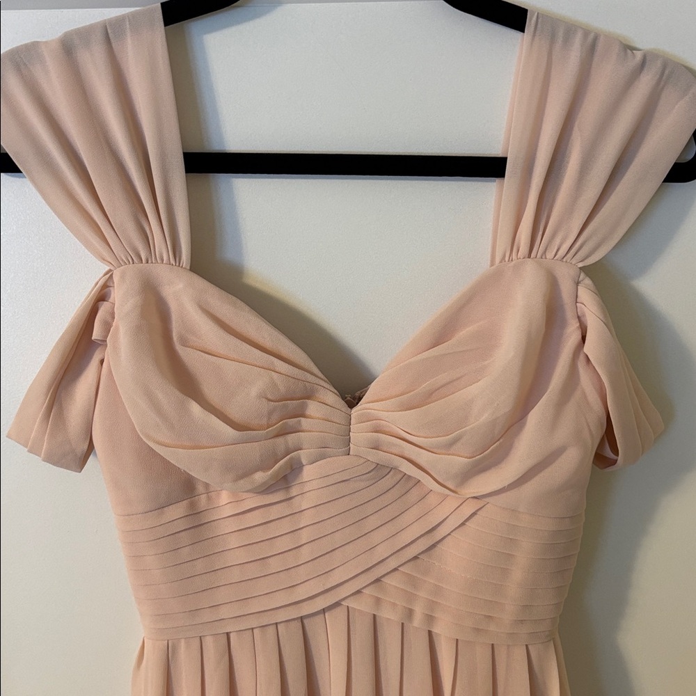 Lulu’s Chiffon Gown in Pale Pink